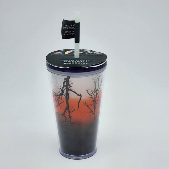 New Starbucks 2022 Fall Halloween Raven’s Perch Glow In The Dark 16 oz Tumbler - Picture 4 of 5